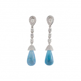 White Gold Diamond and Topaz Earrings 1.60ct